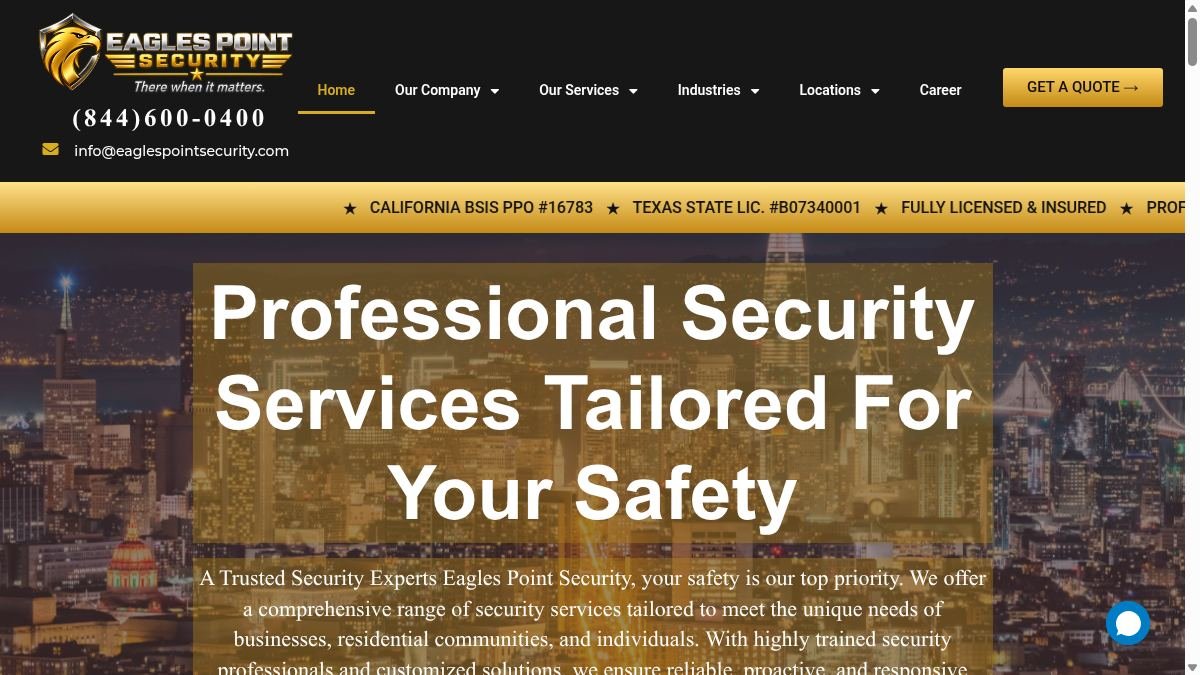 Website Thumbnail: Eagles Point Security